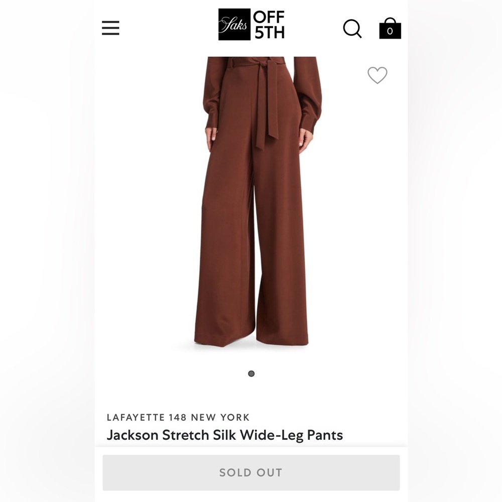 BNWT LAFAYETTE 148 Wide Leg Silk Pants